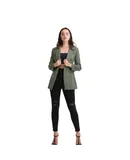 Belle & Bloom Women's Princess Polina Textured Weave Blazer in Military