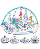 Tummy Time Mat, 10-in-1 Baby Gym Activity Play Mat & Ball Pit, with High Contrast Toys & Self-Discovery Mirror & Tummy Time Pillow for Sensory and Motor Skill Development