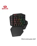 Redragon K585 hot-swappable one-handed RGB mechanical keyboard programming chicken game e-sports dedicated notebook desktop, black K585 wired version green switch (does not support throne)