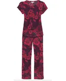 Johnny Was Women Carrie Short Cap Sleeve Crop Set Multicolor Pajama Set