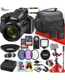 Nikon COOLPIX P950 Digital Camera with NIKKOR 24-2000mm Lens + 2PC 64GB Memory + Extra Battery + Remote Control + Filters + LED Light + Spider Tripod + More (27pc Bundle)