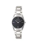 Reloj Calvin Klein Mujer | Coleccion Dainty | Modelo K7L23141 | Caja Redonda | Ø 30mm Acero inoxidable | Cierre Presion | Movimiento Cuarzo | Dial Negro | Cristal Mineral | Correa Acero inoxidable Plateado | 30m / 3 ATM | Línea Clásico