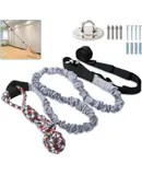 Outdoor Bungee Tug Toy，Dog Toy Hanging from Wall, Interactive Exercise Play Cord & Tether Chew Rope Toy for Large Breed Puppies & Small Dog Adult with Fixed Disk for Wall (Gray)