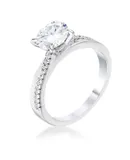 1.4Ct Contemporary Dainty Plated CZ Engagement Ring