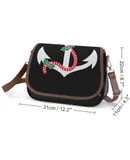 Christmas Holiday Themed Nautical Anchor Vintage Crossbody Bag for Women Medium Leather Hobo Bags Shoulder Bag Classic City Leather Satchels