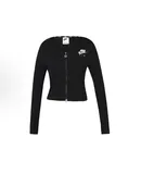 Nike Sportswear Logo Embroidered Double Zip Herringbone Jacket Women's Outerwear
