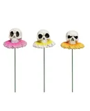 3 x skull figures made of synthetic resin flower pots garden decoration garden skulls landscape Halloween decorations ornaments
