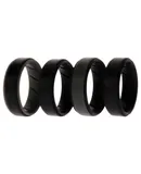 Silicone Wedding BR Step Ring Set - Black by ROQ for Men - 4 x 12 mm Ring