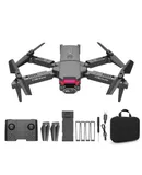 Folding mini drone aerial photography fixed height quadcopter dazzle colorful light toy remote control airplane, foldable quad camera, toy drone gift, 1080P HD camera, one key start, headless mode, flight with reference point, 360° flip