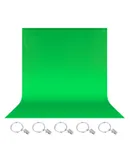 Neewer 6×9ft/1.8×2.7m Green Screen Photography Backdrop Background, Green Chromakey Polyester Background Screen with 5 Ring Metal Clips for Photo Video Studio Photography/Gaming/Live Streaming