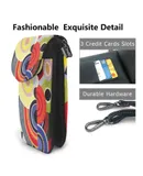 Rhythm Sonia Delaunay Ruffle Pu Leather Crossbody Phone Bag Card Slots Flip Phone Purse With Adjustable Strap 7.6x4.9inch