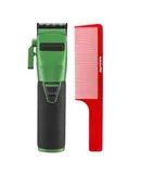 BaByliss Pro FX870 GI BOOST+ Influencer Collection Patty Cuts Cordless Clipper - Green + BaBylissPRO Barberology 9 Inch Clipper Comb - Red