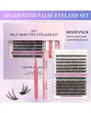 30D 40D False Eyelash Hot Melt Hair Set Single Cluster Self-Extension Segmented False Eyelash Suitable for contact lenses, easy to apply and reusable.-30D + 40D hot melt doffing set