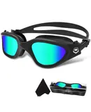 WIN.MAX Polarized Swimming Goggles Swim Pool Goggles Anti Fog Anti UV No Leakage Clear Vision for Men Women Adults Teenagers，All black gold