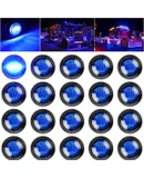 20 luces  Luces LED redondas de 3/4 pulgadas para marcador lateral delantero y trasero, luz trasera, impermeable, para remolque, camión, autobús, furgoneta, RV, Wrangler, ATV, UTV  LED azules