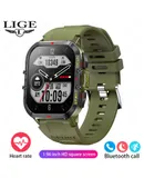 LIGE smartwatch long battery life bluetooth call sports watch heart rate blood oxygen detection-0LIGE smartwatch long battery life bluetooth call sports watch heart rate blood oxygen detection-Tape green