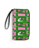 Pink & Green Fashions & Products! Wallet for Womens PU Leather Zip Around Wallers Clutch Wristlet Travel Long Purse