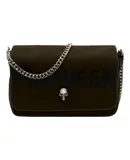 Alexander McQueen Army Green Nylon Graffiti Skull Shoulder Bag