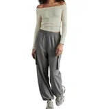 Steve Madden Themis Tapered Pants In Grey