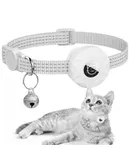 Cat Tracker Collar,airtag cat collar locator tracker silicone sleeve three wire reflective bag bell
