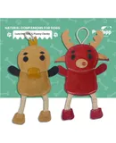 All-Natural, Leather & Jute with Coconut Fiber Filling Dog Toy for Light to Moderate Chewers, Teething Puppies, Small & Medium Dogs Interactive Play (Combo Lucy Moosey & Plucky Ducky)