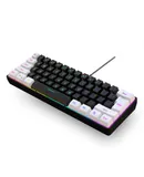 Portable 60% Mechanical Gaming Keyboard, MK-Box LED Backlit Compact 68 Keys Mini Wired Office Keyboard with Blue Switch for Windows Laptop PC Mac - Black