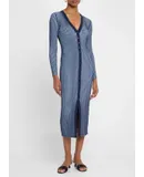 Staud Women's Shoko Sweater, Navy/Clear Blue