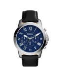 Reloj Fossil Hombre | Coleccion Grant | Modelo FS4990 | Caja Redonda | Ø 44mm Acero inoxidable | Cierre Hebilla | Movimiento Cuarzo | Dial Negro | Cristal Mineral | Correa Cuero Negro | 50m / 5 ATM | Línea Lujo