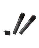 JBL PartyBox Wireless Mic - 2X Digital Wireless Microphones, Rechargeable Battery (20hrs - 700mAh), Clear Voice, Crisp Sound, Stable 2.4GHz Connection, Compatible with All PartyBox Speakers (Black)