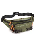 Outdoor Men's Waist Bag Fashionable Chest Bag Waterproof Nylon Fabric-green