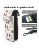 Teacher & School Item Mix Three Pu Leather Crossbody Phone Bag Card Slots Flip Phone Purse With Adjustable Strap 7.6x4.9inch