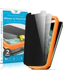 Power Theory Privacy Screen Protector for iPhone 11 Pro/iPhone XS/iPhone X Tempered Glass [2-Pack] Anti-Spy protection with Easy Install Kit [Case Friendly][5.8 Inch]