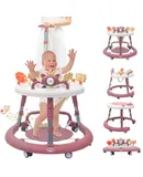 Baby Walker, Baby Walkers and Activity Center, Baby Walker Baby Jumper Activity Center,Baby Walker with Wheels for Boys Girls, Baby Walker with Wheels for 6-18 Months (Pink)