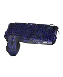 New J60 English Crackle Mouse and Keyboard Set Gaming Mouse Tri-color Backlit Keyboard