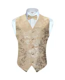 Gioberti Men's Formal 4pc Paisley Vest Necktie Bowtie and Pocket Square