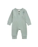 Baby Bodysuit Ribbed Romper Soft Unisex Boy Girl Outfit Clothes 0-12 month Light green 3-6Months