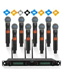 Wireless Microphones 8 Channel Karaoke Professional UHF Singing Mic System Cordless Microfonos