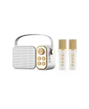 Karaoke Machine for Kids with 2 Wireless Microphones, Mini Karaoke System with 7 Voice Effects, Portable Bluetooth Speaker for Kids, Ideal Gift for Girls, Ideal for Party, Birthday, Family Meeting