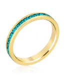 Stylish Stackables Turquoise Crystal Gold Ring
