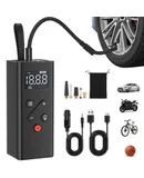 Tire Inflator Portable Air Compressor, 150PSI Cordless Air Pump with Digital Pressure Gauge 12V Electric Mini Tire Pump for Car Tires Motorcycle Bicycle Bike Balls