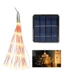 200 LEDs Firework Lights Hanging Decorative Light Christmas Solar Energy LED Light Warm White Indoor & Outdoor Starburst Lights for Bedroom Parties Wedding Street Yard Showcase Mall