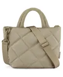 BAGSMART Crossbody Bags for Women, Quilted Grid Puffer Tote Handbag Shoulder Bag Small Purse， Light Tan