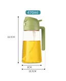 Kitchen portable spray-in-one dual-purpose oil bottle household two-in-one glass automatic opening and closing spray bottle spray-green