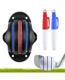 Golf ball marker template, Golf alignment aid with 2 pens, Golf accessory putting tool