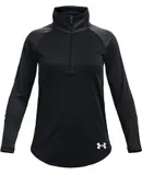 Under Armour Girls' Tech Graphic Half Zip Top In Black / White
