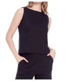 I Love Tyler Madison Lila Linen Sleeveless Top In Black