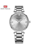 Mini Focus Simple Quartz Watches for Women Women Waterproof Stainless Steel Wrist Watch-silver