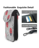 Ladybug Plant Pu Leather Crossbody Phone Bag Card Slots Flip Phone Purse With Adjustable Strap 7.6x4.9inch