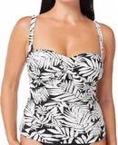 Bleu Rod Beattie Urban Oasis Tie Front Over The Shoulder Tankini Top In Black