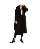 Belle & Bloom Women's Wide Awake Split Hem Overcoat in Black